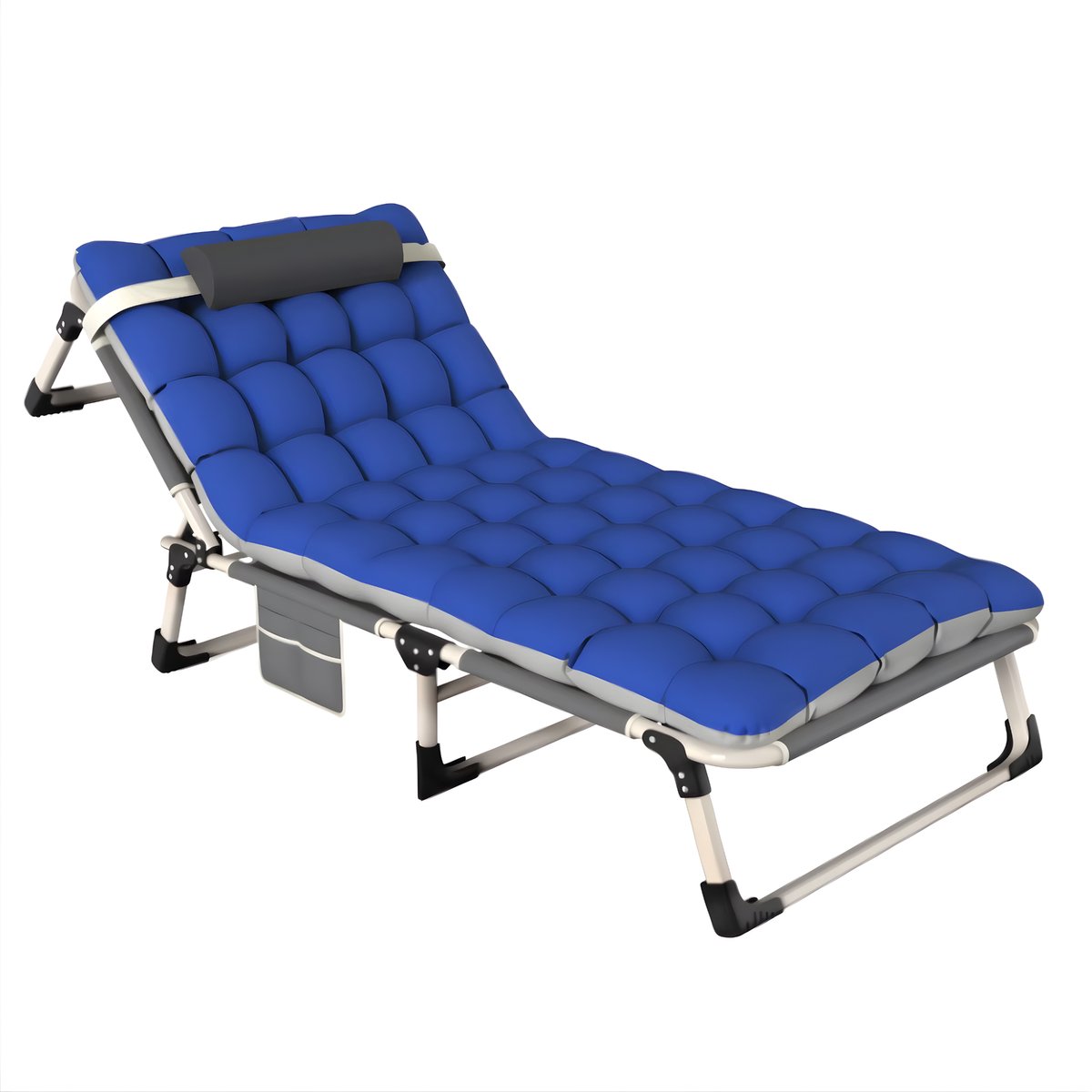 Draagbaar campingbedje - Dubbellaags - Grijs 190 x 73,5 x 30 cm - voor Thuis en Professioneel Gebruik