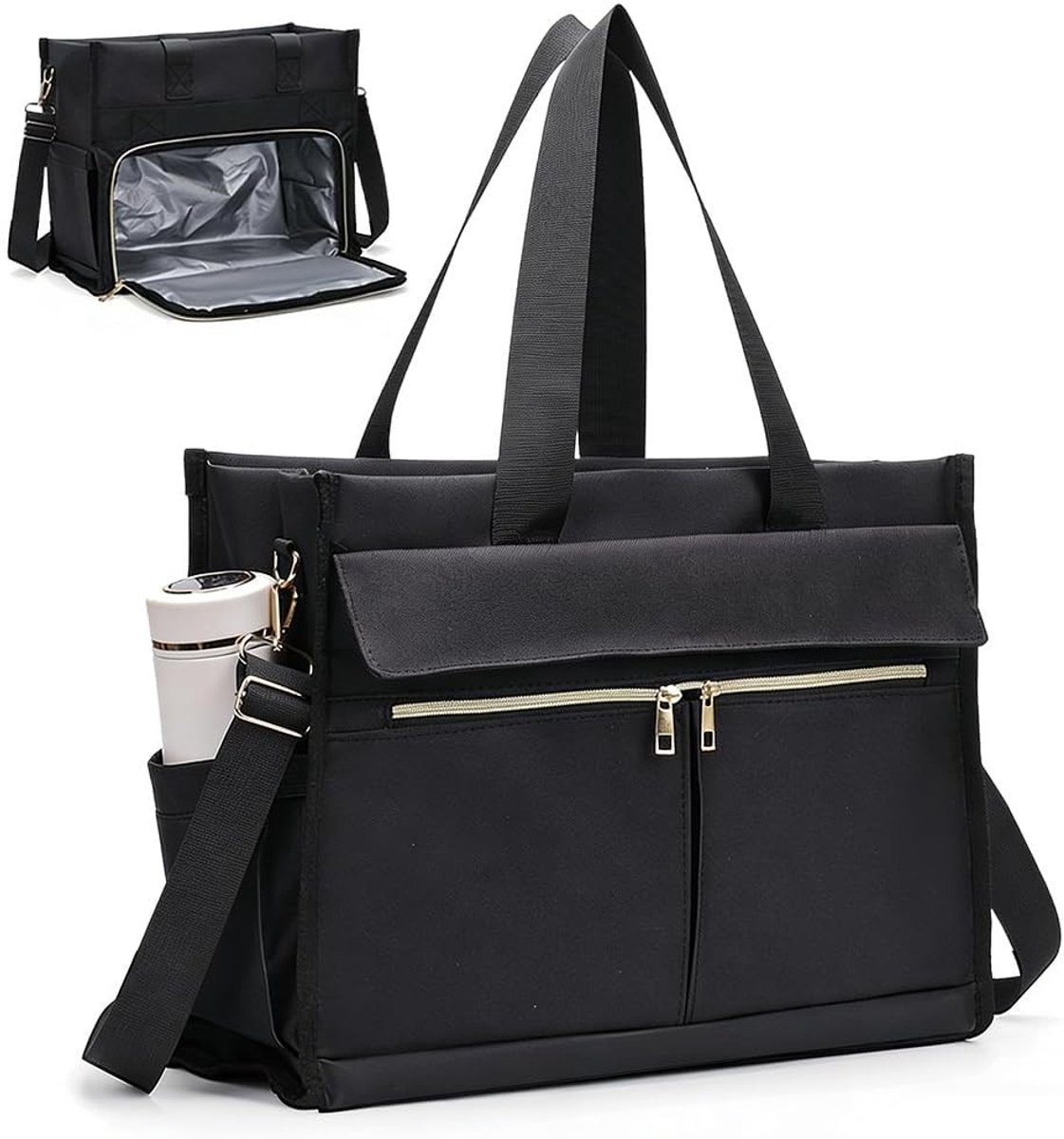 Vrouwelijke Lunchtas en Laptoptas van 15.6 Inch met Geïsoleerd Compartment, Waterdichte Werk- en Schooltas voor Kantoor, Onderwijs en Cadeaus