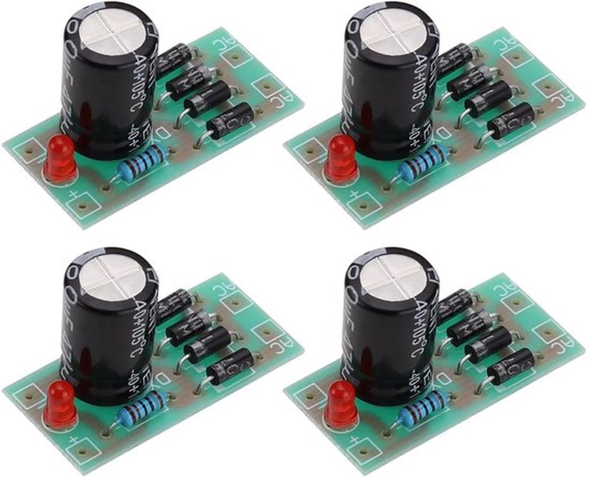 4 stks AC 6-16 V naar DC 12 V Converter Voeding 1N4007 Volledige Brug Gelijkrichter Filter Voeding Module voor Model Trein Spoorweg LED