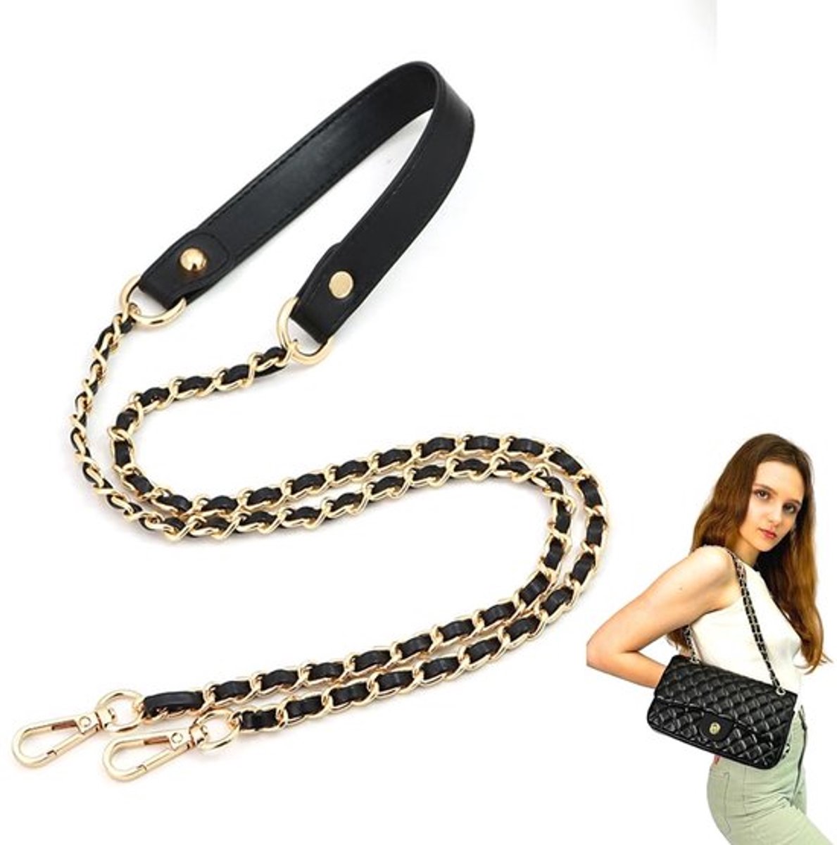 Ketting voor schoudertas. schouderriem voor metalen tas. 120 cm. voor schoudertassen. handtassen