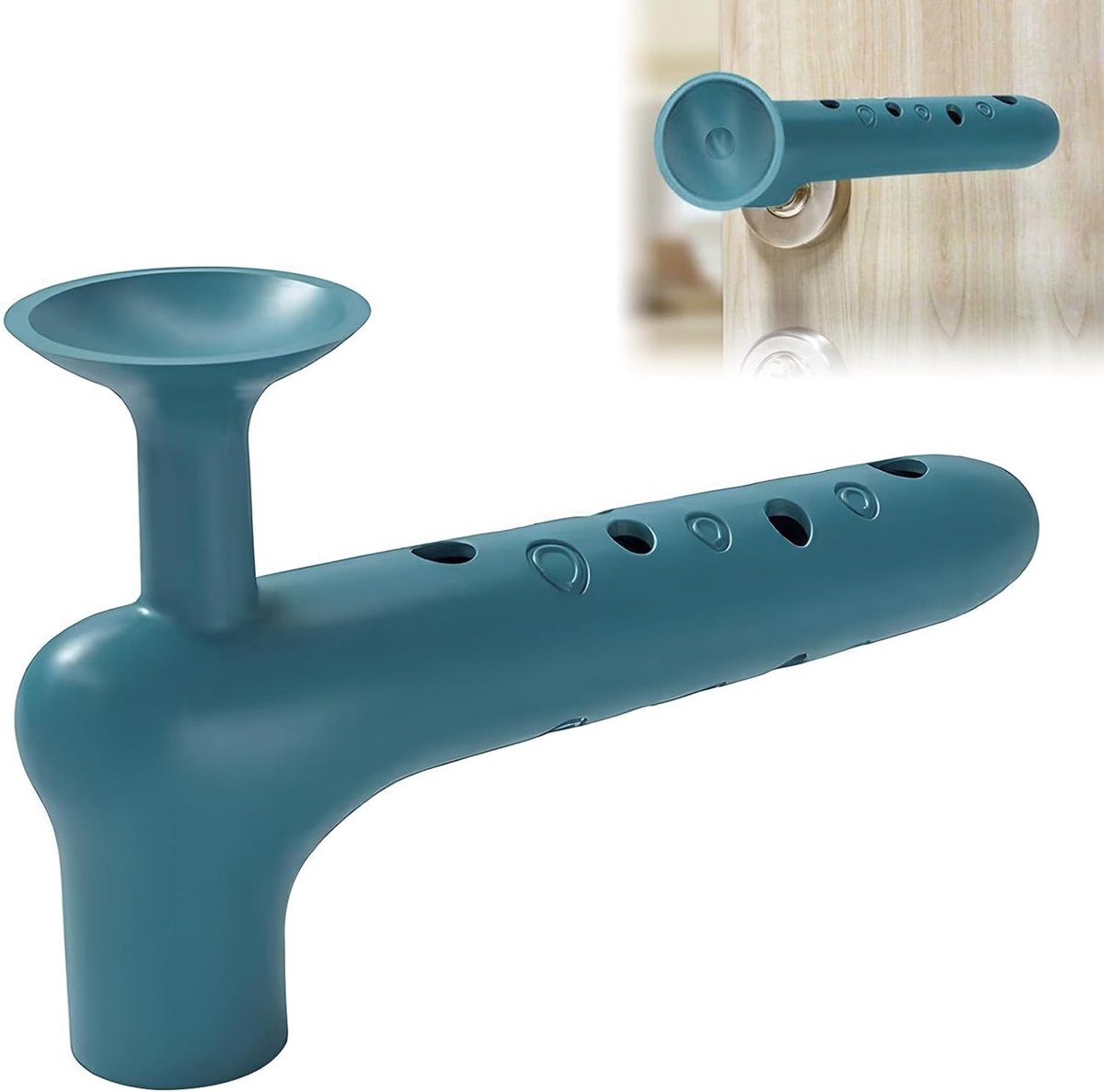 Siliconen Deurklink Beschermer 15 cm, Geluidsdempend en Anti-Botsing, Veiligheidsoplossing voor Kinderen en Thuis, Universele Muurbeschermer (Blauw, 1 Stuk)