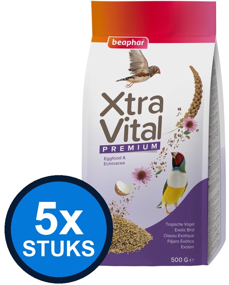 5x Beaphar - XtraVital tropisch 500gr - Vogelvoer - 500 g