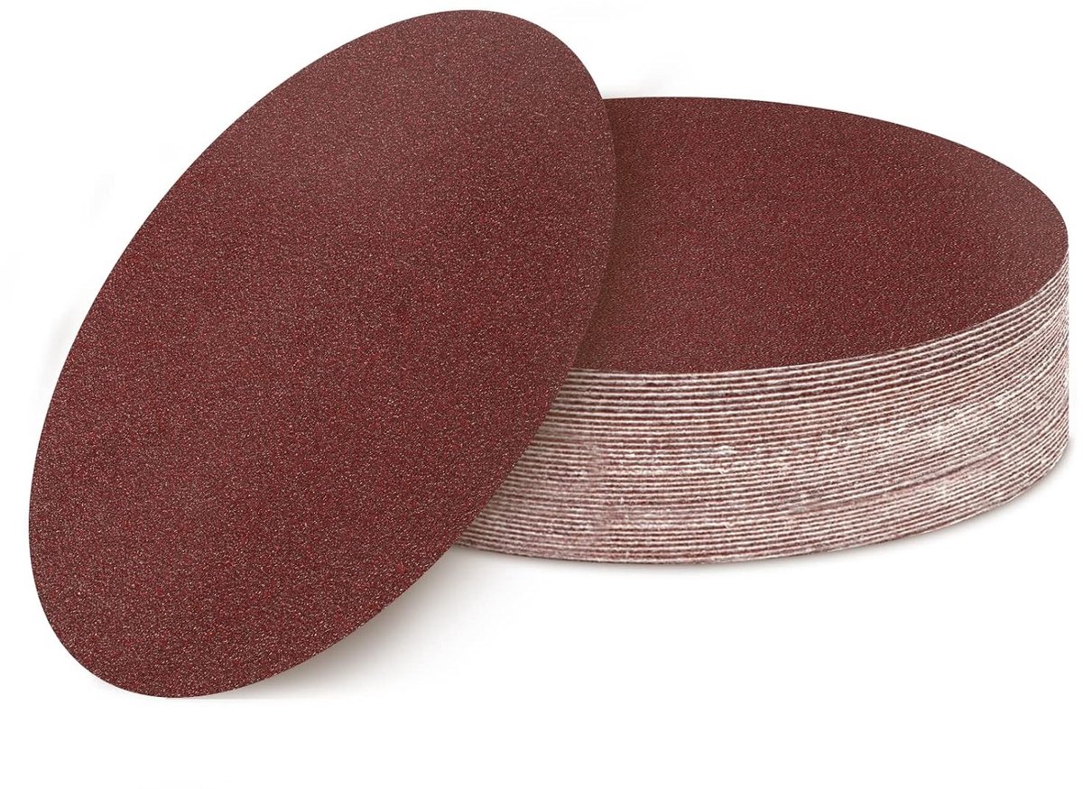 180 mm Schuurpapier met Klittenband, Korrelgrootte 320, 30 Stuks, Schuurdiscs voor Langnekschuurmachine, Droge Constructie, Perfect voor Houtbewerking en Verbouwing