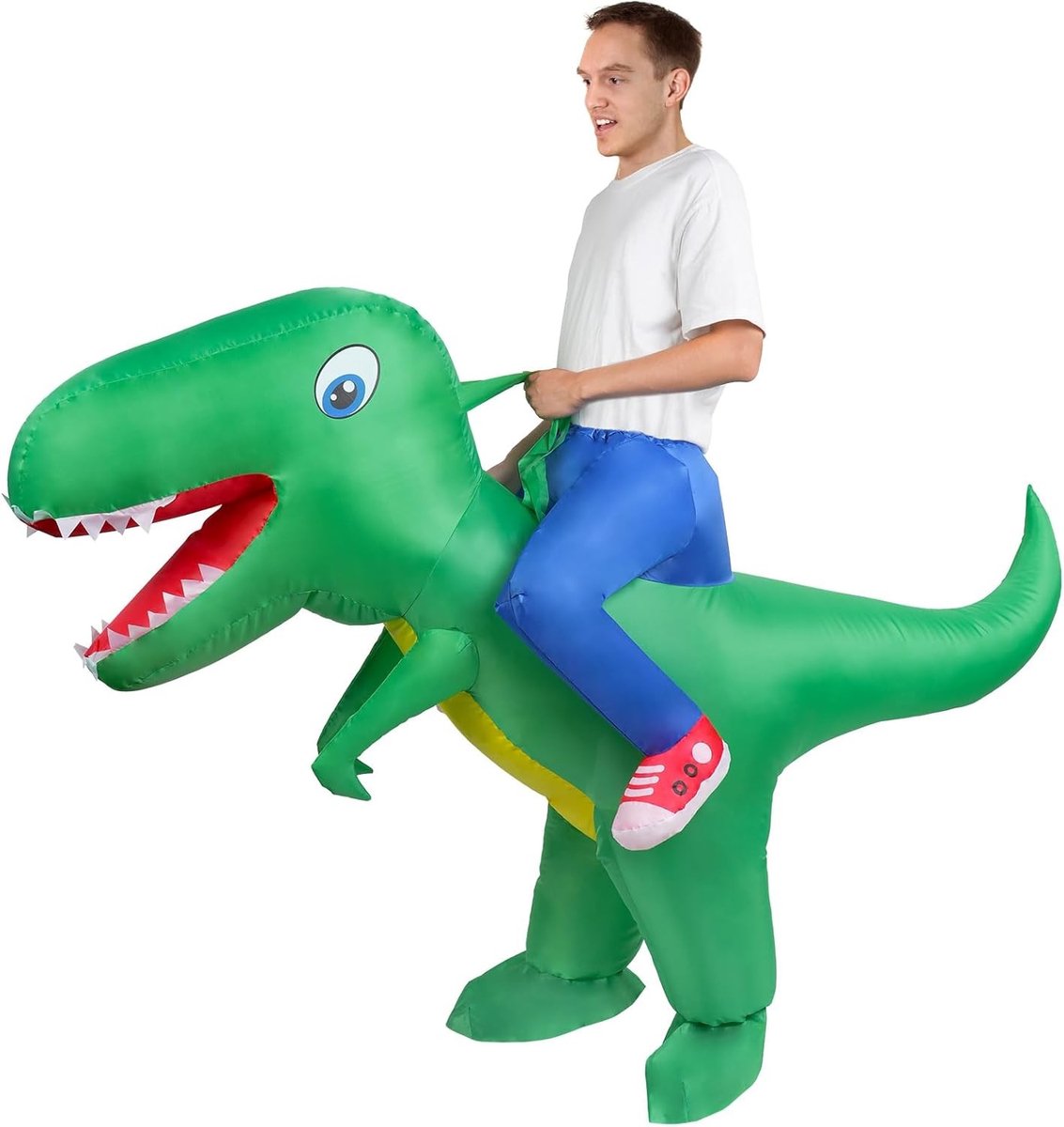 Luxe Opblaasbare T-Rex Dinosaur Kostuum voor Volwassenen en Kinderen, Grappige Halloween Outfit voor Cosplay en Feestjes