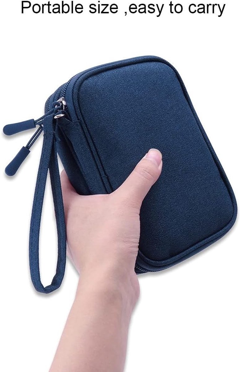 Draagbare harde schijf tas voor 2.5 inch schijven - Compacte opslagoplossing voor USB-sticks en externe harde schijven, ideaal voor reizen en bescherming