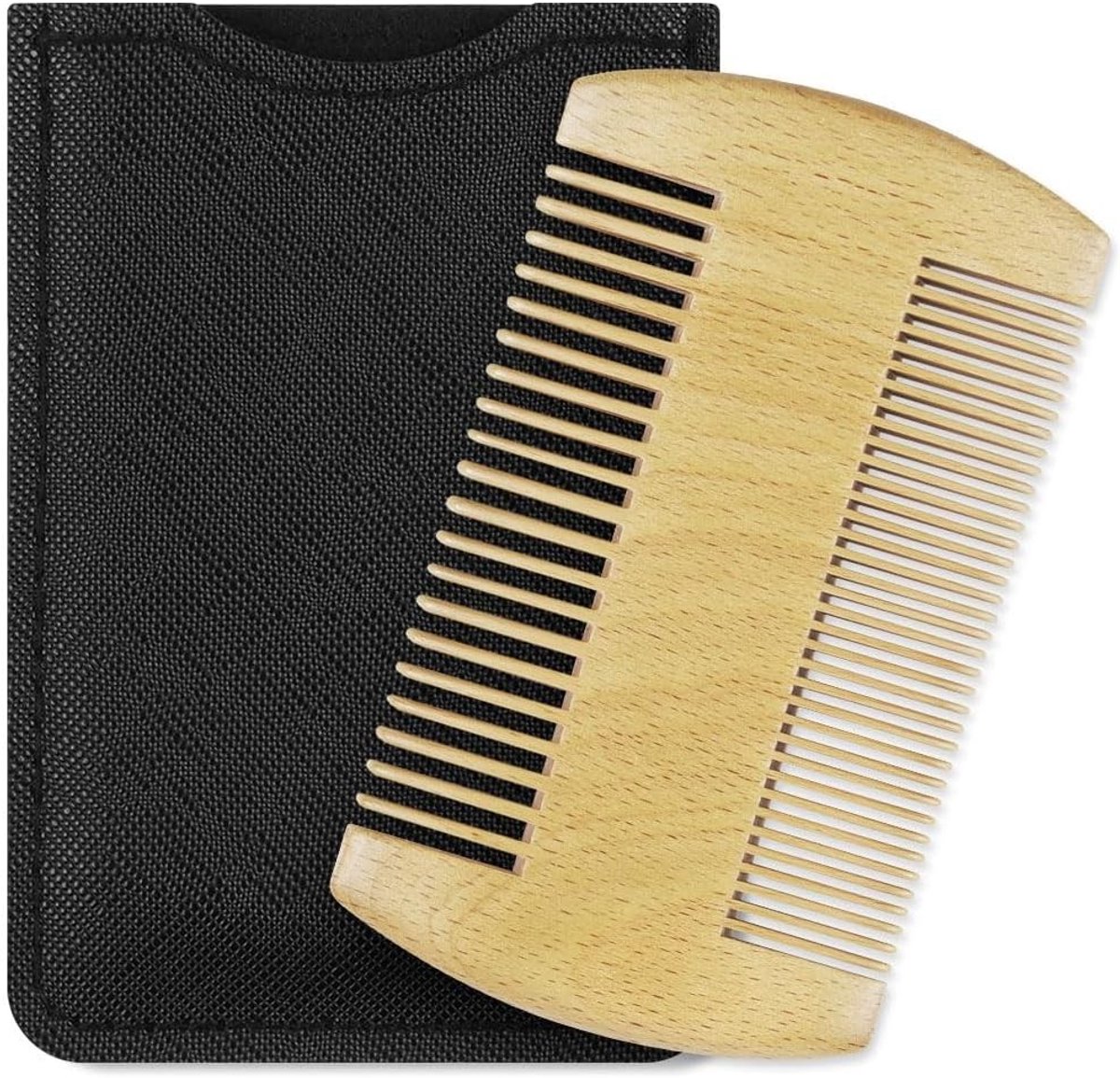 Draagbare houten baardkam voor baardverzorging en haarstyling, ideaal voor verschillende baardlengtes en gemakkelijk mee te nemen