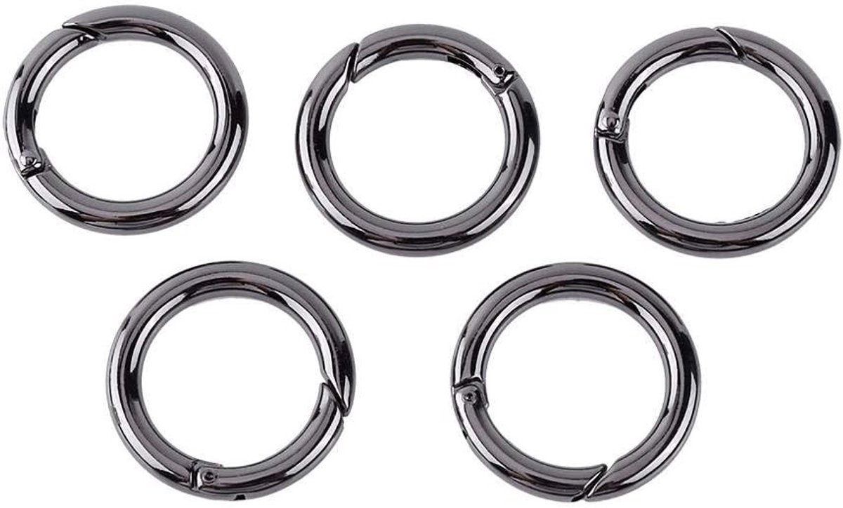 Ronde Carabiner Snap Clips Sleutelhanger Haak - 5 Stuks Vergrendelbare O-Ring voor Handtas en Schouderriem