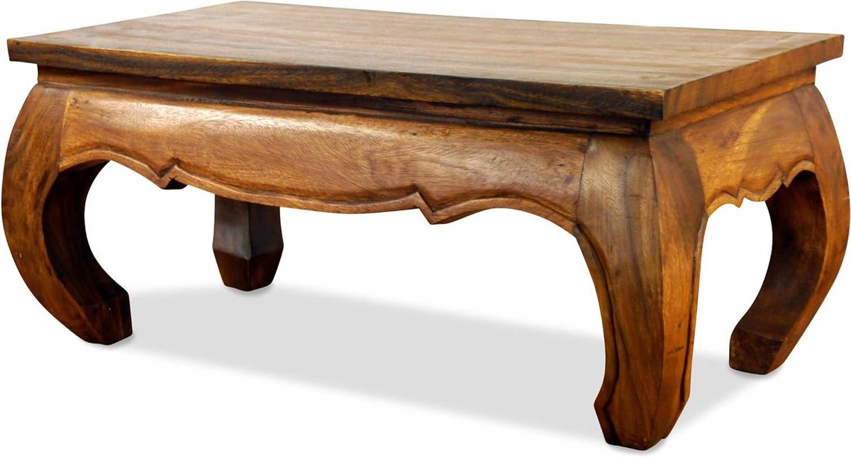 Opium Tafel - Bijzettafel Nachtkastje - Oosterse Sfeer - Handgemaakt Acaciahout - 80x40x35cm - Bruin