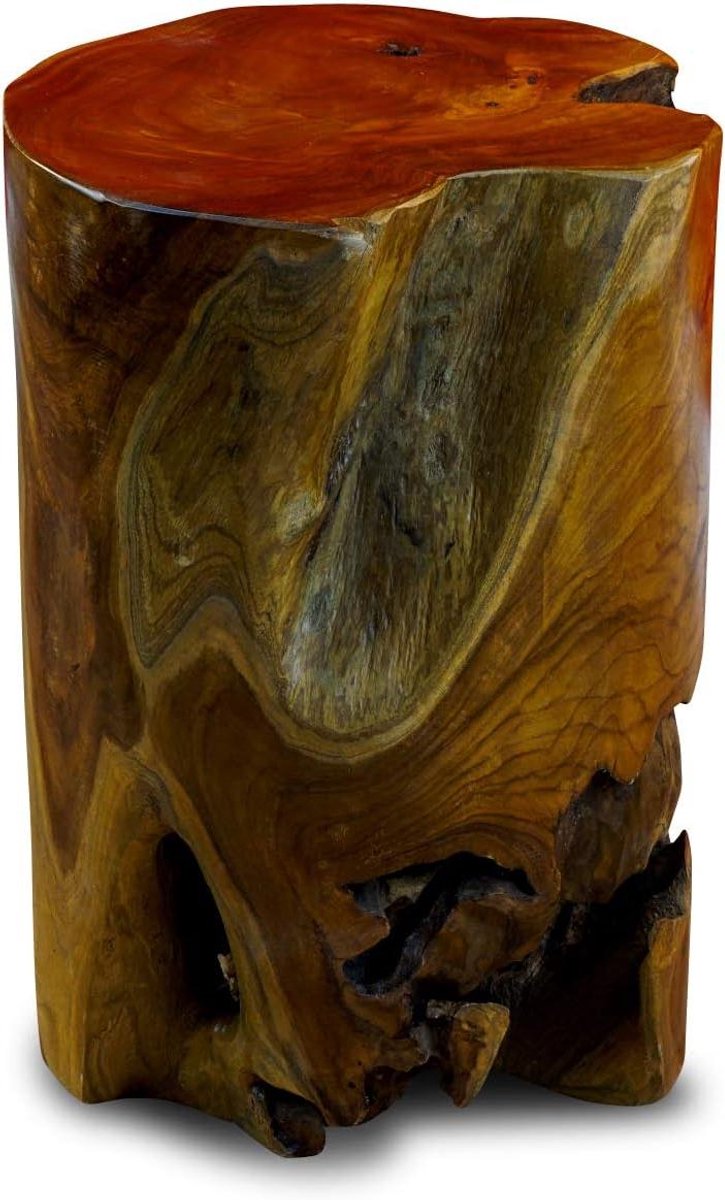 Wortelhout bijzettafel - Houten kruk plantenstandaard - Woonkamer decoratie - Handgemaakt uniek stuk - 40x30x30 cm - Bruin
