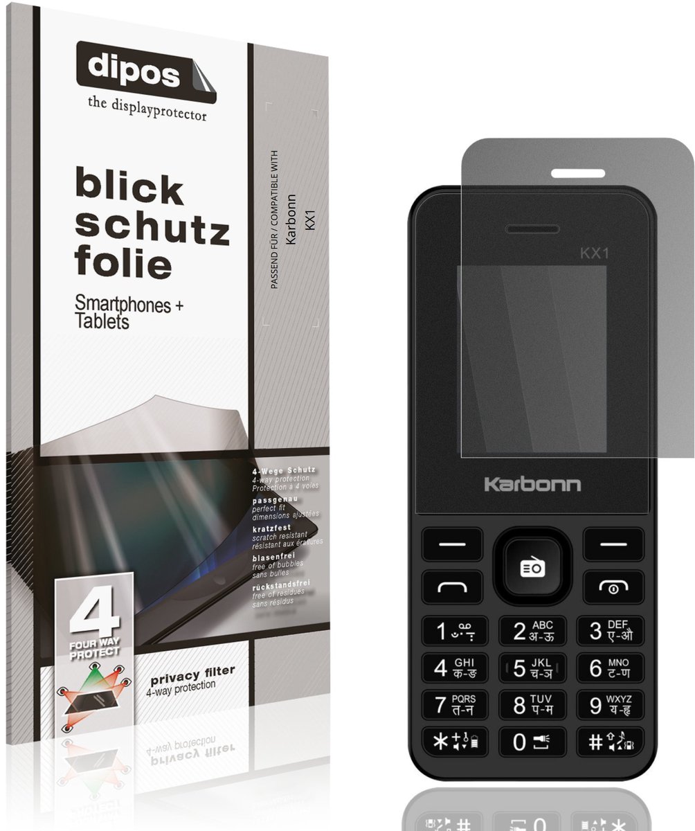 dipos – Matte Privacy Screenprotector geschikt voor Karbonn KX1 | Anti-Spy Beschermfolie
