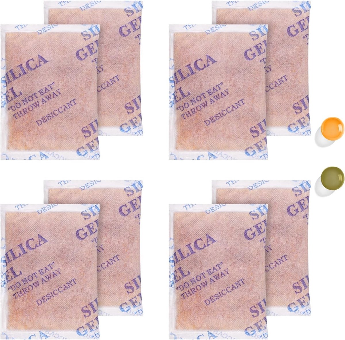 Set van 8 Vochtabsorberende Silica Gel Zakjes van 50g - Ideaal voor Kleding, Elektronica, Voedsel en Sieraden