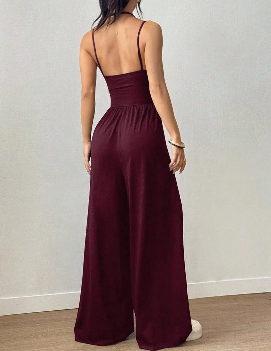 Elegante Dames Jumpsuit voor Zomer - Sexy Rugloze Lange Romper met Hoge Taille voor Feest en Strand