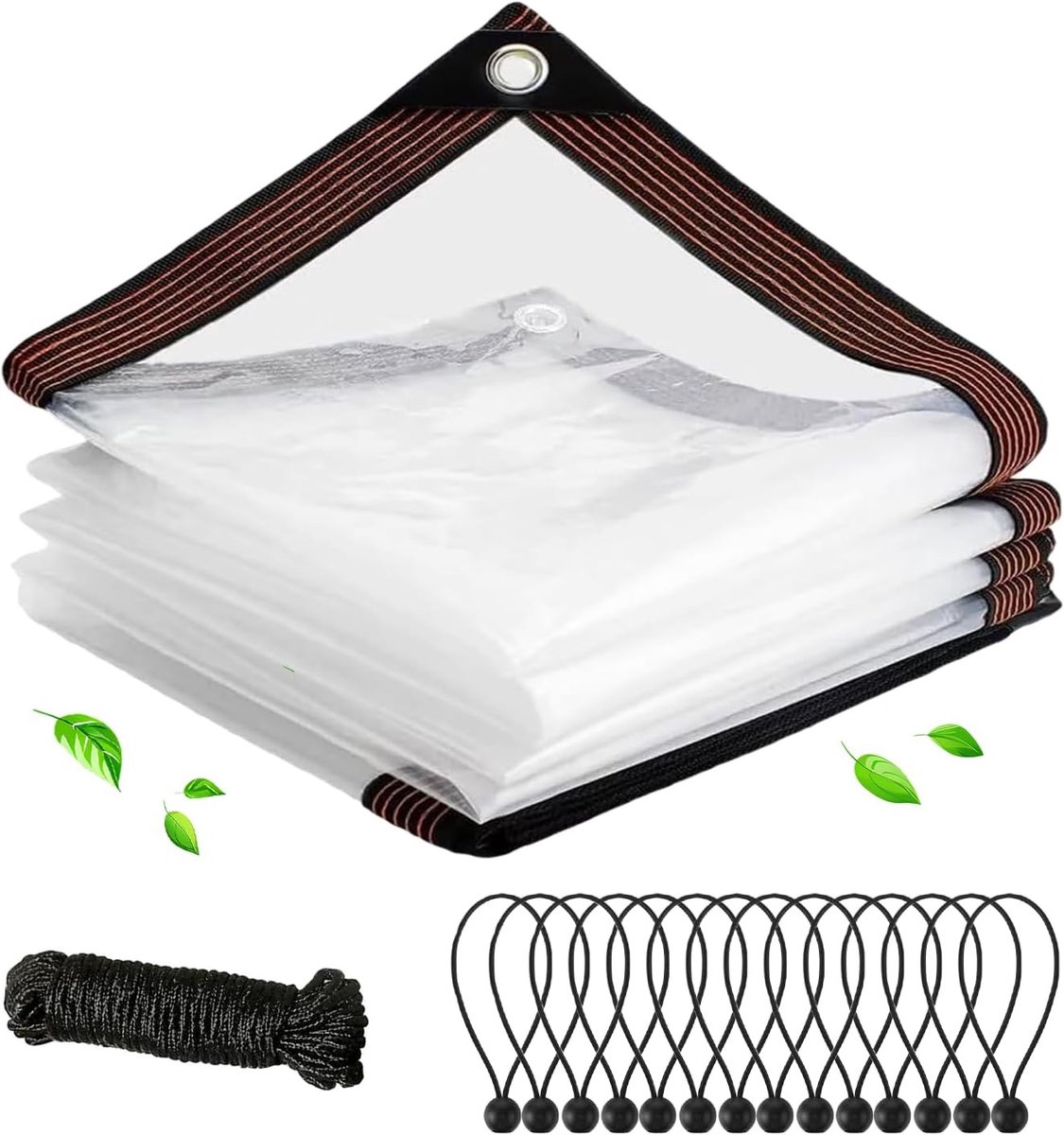 Duurzaam Transparant Zeil 2 x 3 m met Oogjes voor Bescherming tegen Regen en Wind, Ideaal voor Tuin, Balkon en Camping