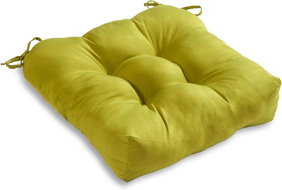 Zitkussen Vierkant - Tuinkussen Outdoor - Comfortabel Zitten - Waterafstotende Stof - 50x50 cm - Limoen