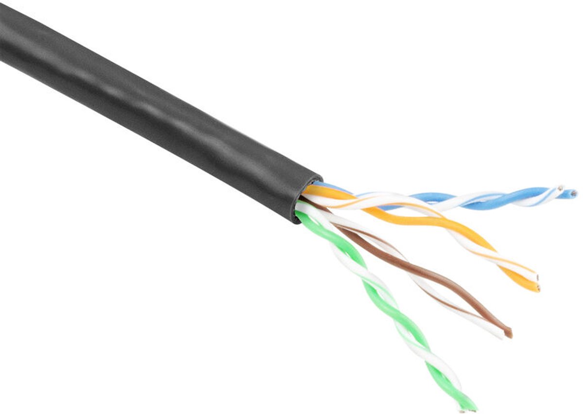 Patchkabel CAT6 UTP soepel rol 100M zwart