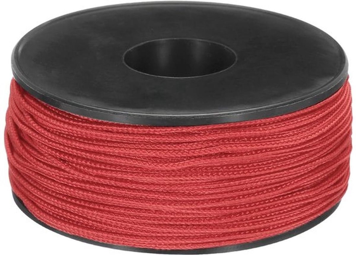 Micro Paracord 1,17 mm x 164 voet touw 100 lbs polyester gevlochten sterke draadspoel [voor wandelen, oefeningen, tent, doe-het-zelfprojecten] - Rood