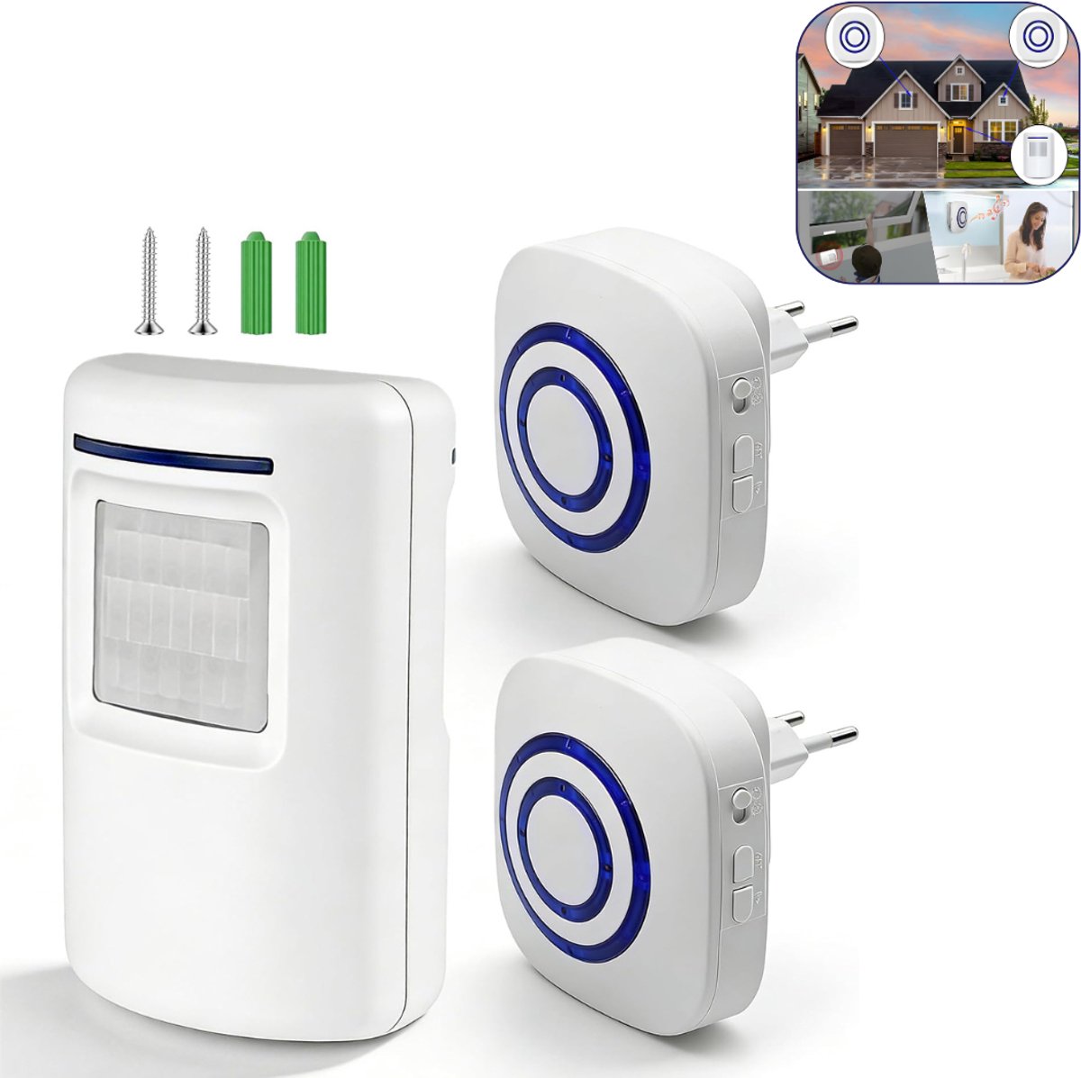 CLVP® Opritverklikker - Entreemelder - Doorgangsmelder - Beveiliging - Wit