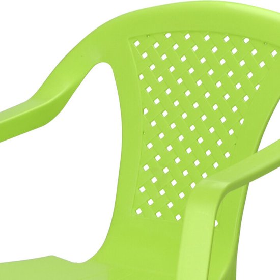Pro Garden Stoeltjes voor kinderen - 1x - groen - 38 x 52 cm - voor binnen en buiten - kunststof - voor kinderen van 3 tot 7/8 jaar - stapelbaar van Pro Garden — afbeelding 5
