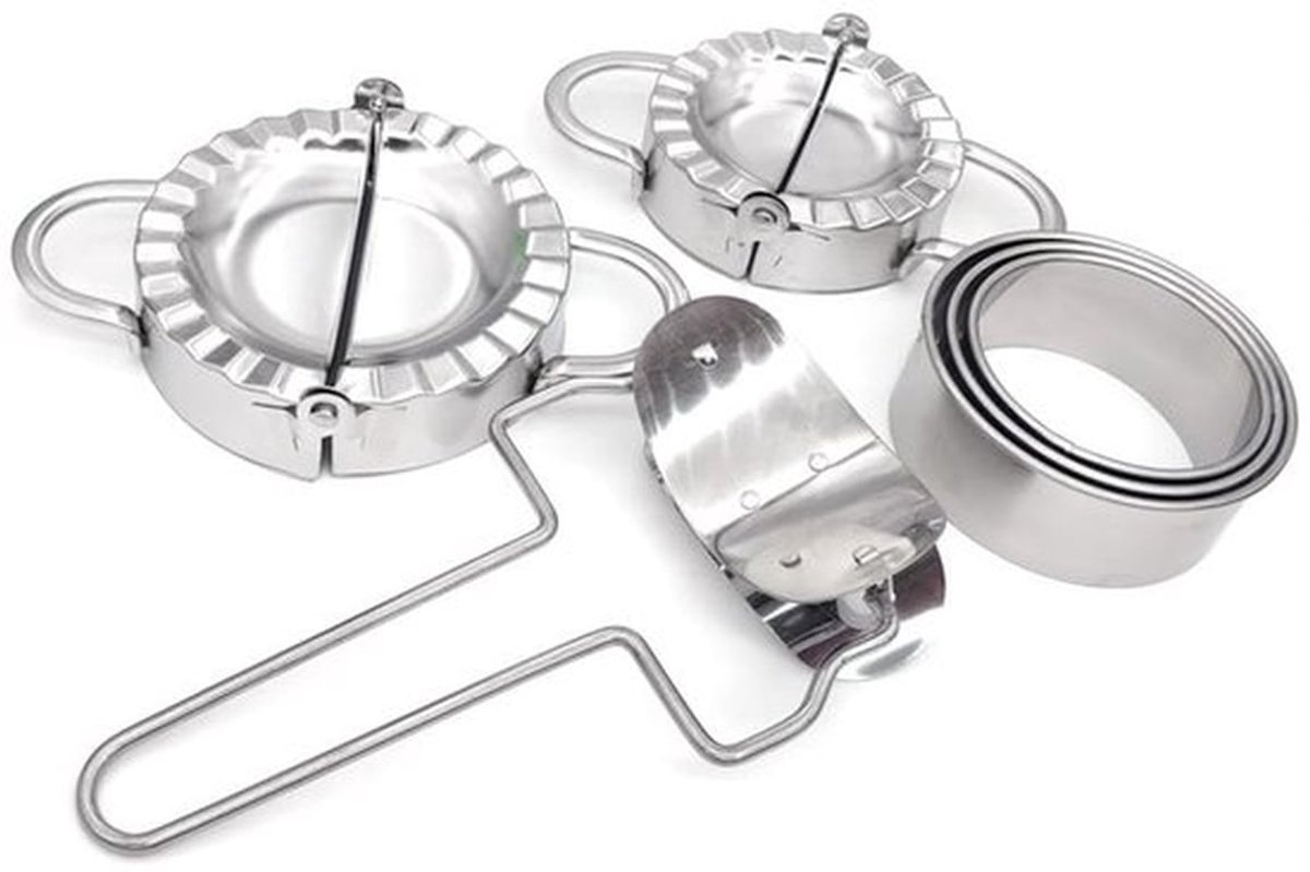 Set van 6 knoedelvormen van roestvrij staal, knoedelvormen van roestvrij staal, knoedelvorm, knoedelvormgereedschap, kleine en grote knoedelvorm, taartvorm/gebakgereedschap/keukenaccessoires