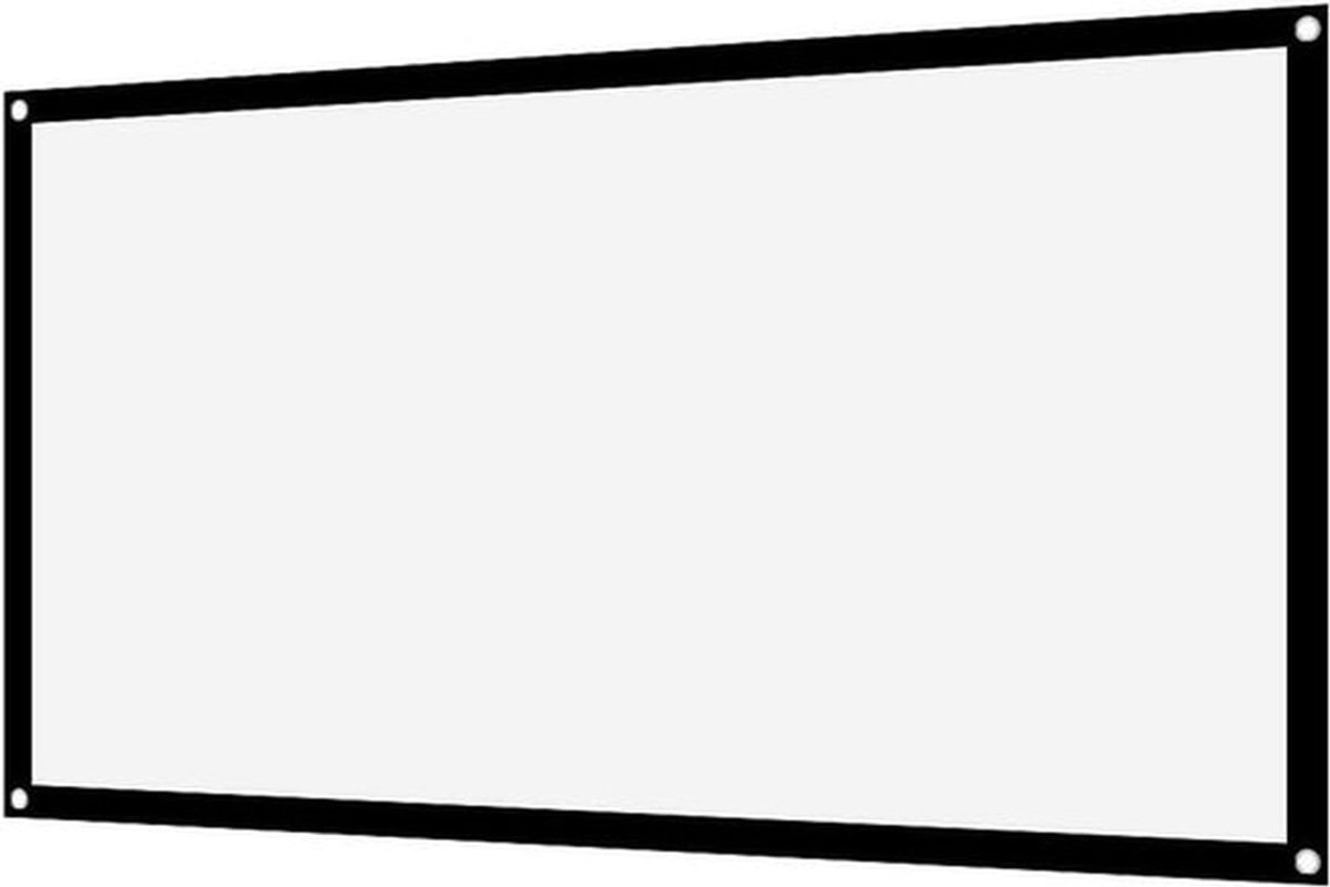 Projector Scherm - Draagbaar - Wit - Polyester - Projector Gordijn - Projectiescherm - 16:9 - 40 inch (72 inch) - Dik - Kreukvrij - Zacht - Geschikt voor 50 inch.