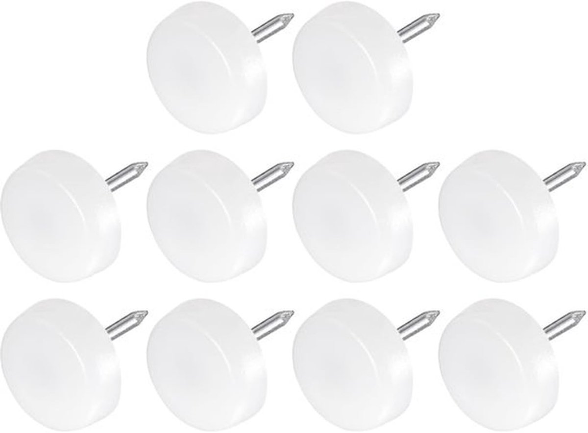 Meubelpootspijkers (14 mm/0,55 inch) 80 stuks, ronde stoelglijders van kunststof - voor stoelen, bank, meubelglijders, beschermpad, wit