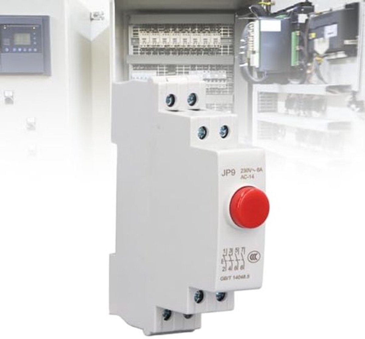 DIN-railknop JP9, AC 50Hz 60Hz lichtindicator op DIN-rail, elektrische drukschakelaar, magnetische startschakelaar, eenvoudig te installeren