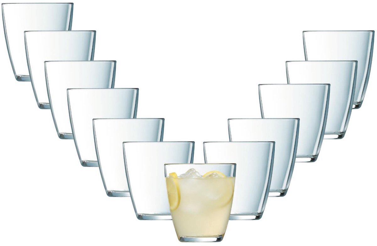 Luminarc water drinkglazen - 12x stuks - transparant - glas - 250 ml - glazen