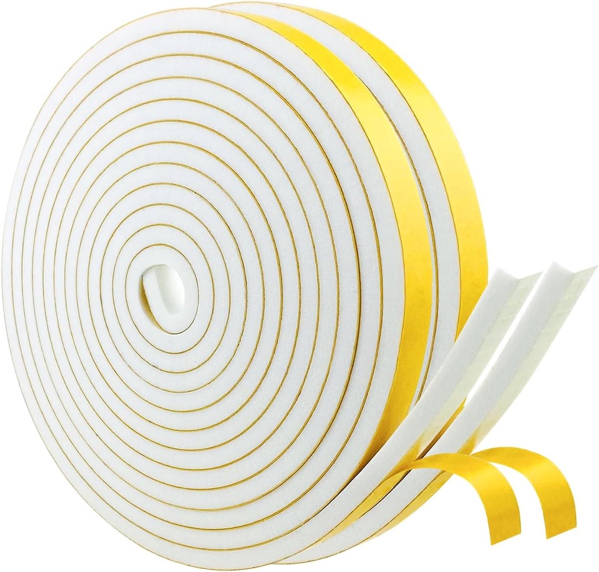 Zelfklevende Sealing Tape voor Deuren en Ramen, Weerbestendig, Geluidsisolatie, 5 m x 2 Rollen, 10 mm x 6 mm, Ideaal voor Kieren en Tochtbestrijding