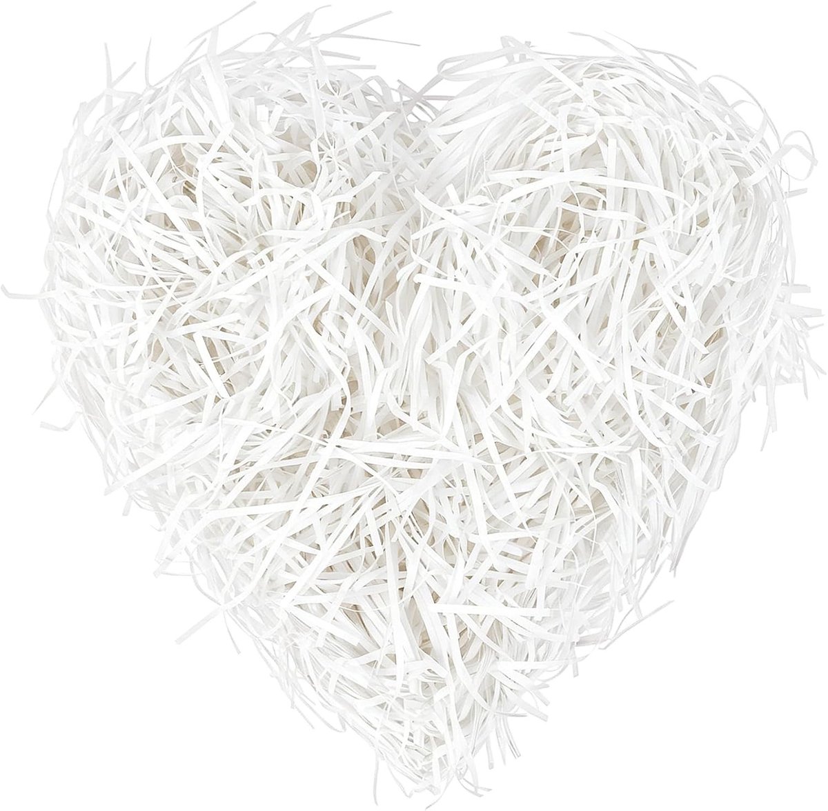 Raffia Papierversnippers voor Zachte Mand Vullen en Verpakken, 50 g Versnipperd Papieren Vulmateriaal, Ideaal als Dempingsmateriaal en Vulstukjes voor Verhuizing, Wit