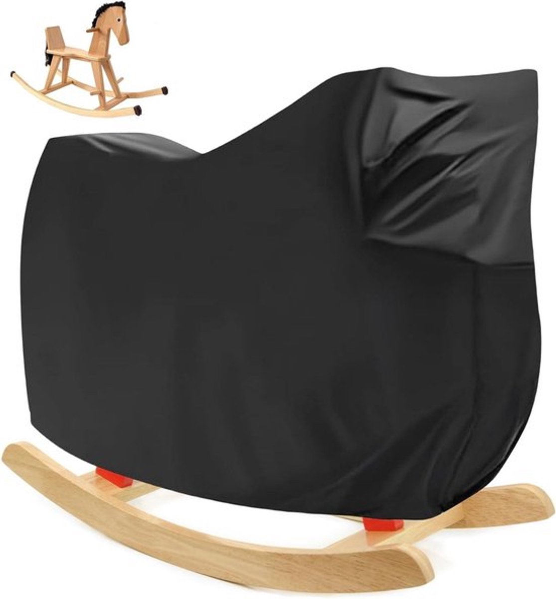 130 x 140 x 100 cm Waterdichte Afdekking voor Houten Paard - Beschermhoes 420D Oxford-stof met Trekkoord en Gesp