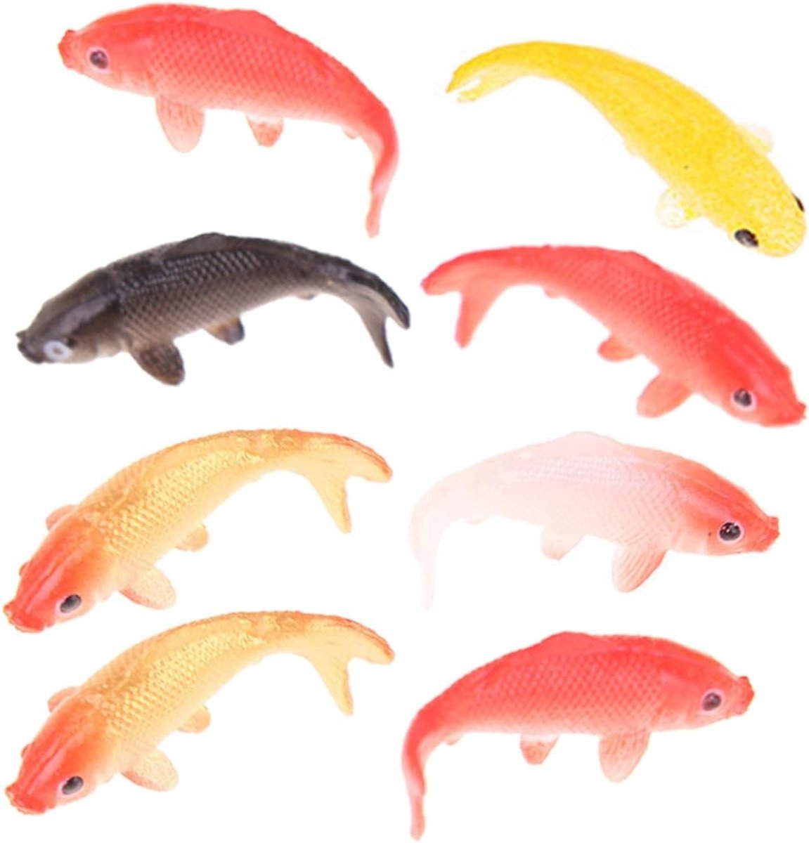 8 Stuks Simulatie Koi Model - Miniatuur Koi Vissen voor Decoratie, Taarttopper en Dollhouse Accessoires