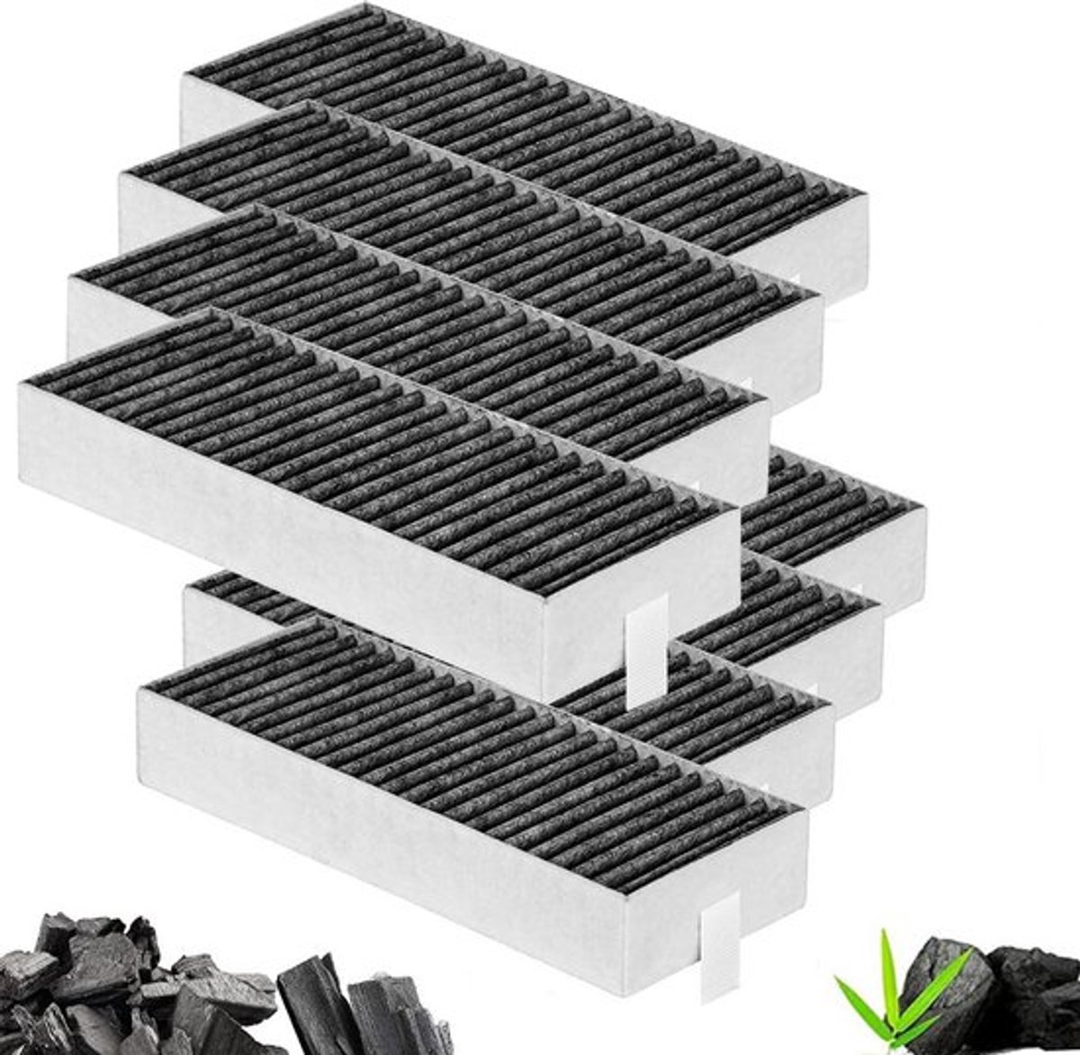 8 Pack Afzuigkap Actieve Koolstoffilters, Vervangfilters Compatibel met HZ9VRCR0 17004796/HEZ9VRCR0 17004805/Z821VR0 17004806/CA282111/CCZ9VRCRCR0 17006669 (193 x 7 x 7 2.0. 0 x