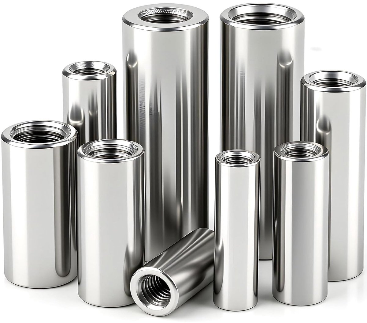 12-delige M3 Ronde Draadmoeren 6 x 20 mm van RVS voor Meubels en Machines - Duurzame Verbindingselementen en Spacer Stangen