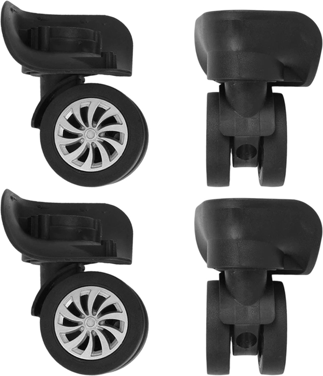 2 paar Universele Vervangende Wielen voor Koffers – Set van Roulettes – 360° Rotatie, Fluisterstil, Gemakkelijke Reparatie