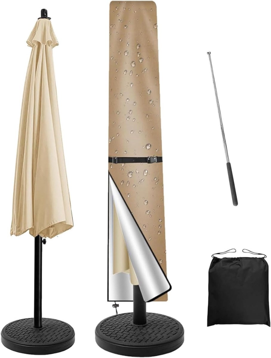 CLVP® Parasolhoes voor Zweefparasol - Parasol hoes Staande Parasol - Beige
