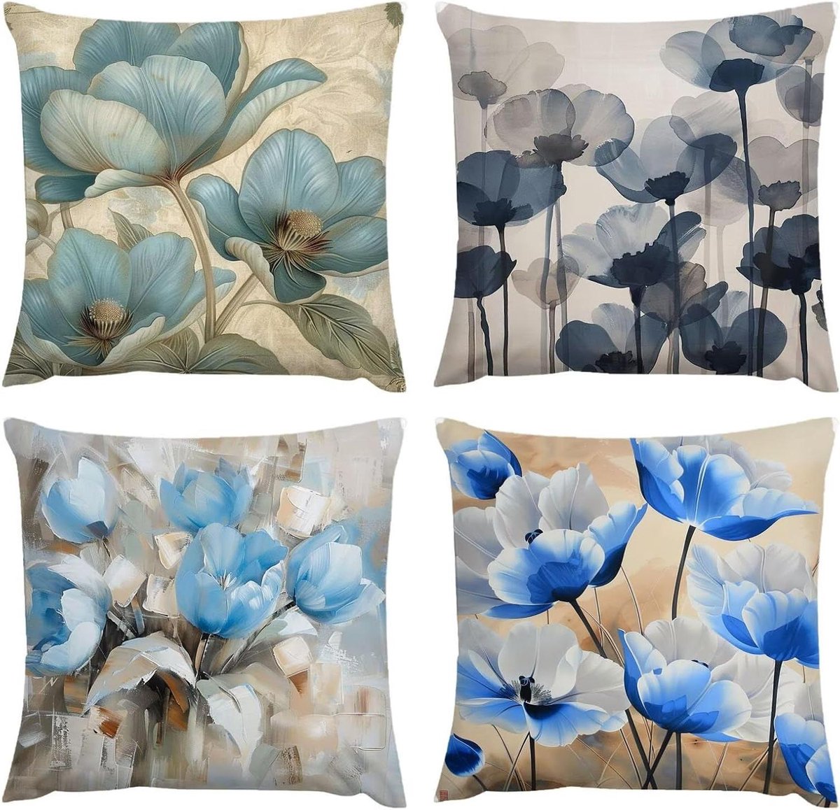 Waterdichte Buitenkussens - Tuinkussens Bankhoes - Buiten Decoratie - Dubbellaagse PU-coating - 70 x 70 cm - Abstract Blauw