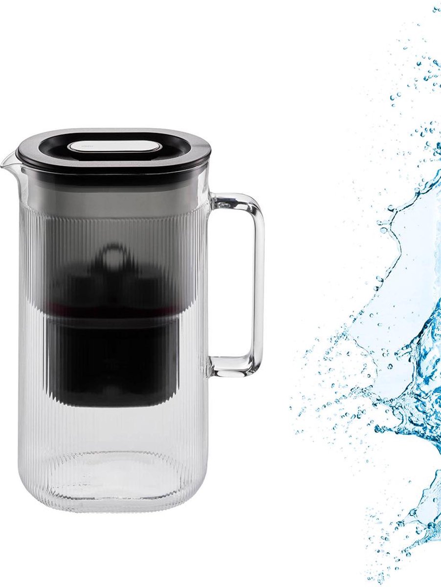 Waterkan Met Filter, Karaf, Waterfilter, 2.5 L, Incl. 1 Filter Cartridge, Borosilicaatglas, Drupvrije Schenktuit, BPA -en BPS Vrij - GEFU | PURALIS