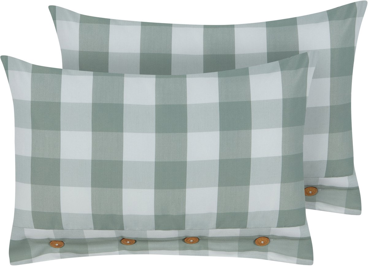 Beliani TAMNINE - Sierkussen set van 2 - Mintgroen - 40 x 60 cm - Polyester