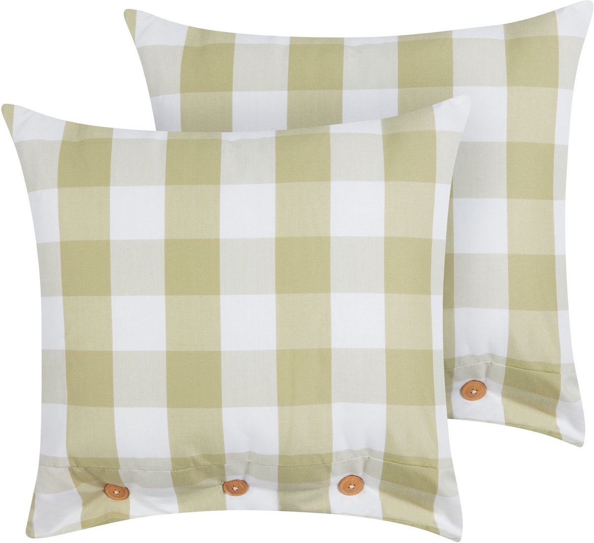 Beliani TAMNINE - Sierkussen set van 2 - Lichtgroen - 45 x 45 cm - Polyester