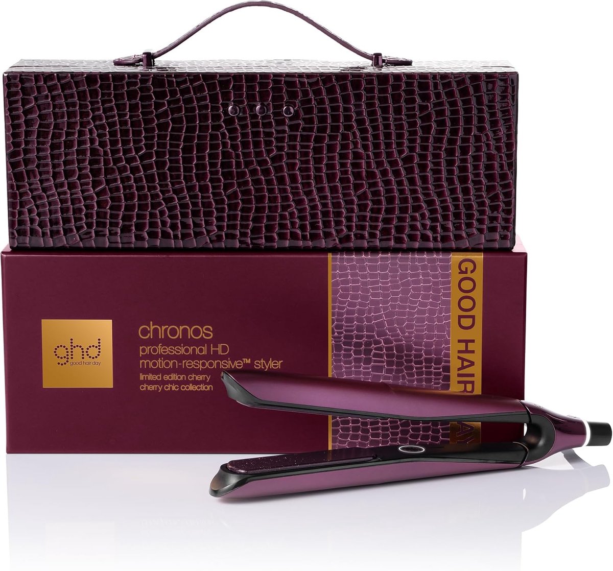 SnelShoppen - Stijltang met Luxe Vanity Case - Kersenrode Stijltang uit de Cherry Chic Collectie - 3x Sneller Stijlen zonder Extreme Hitte - Ideaal vo