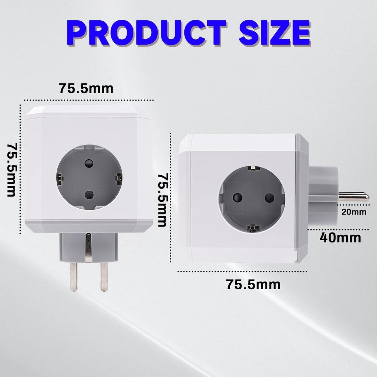 SnelShoppen - Schuko Stekkerdoos Kubus 8-in-1 met 4 Stopcontacten, 2 USB-A, 2 USB-C en Schakelaar voor Thuis, Kantoor, Camping, Keuken
