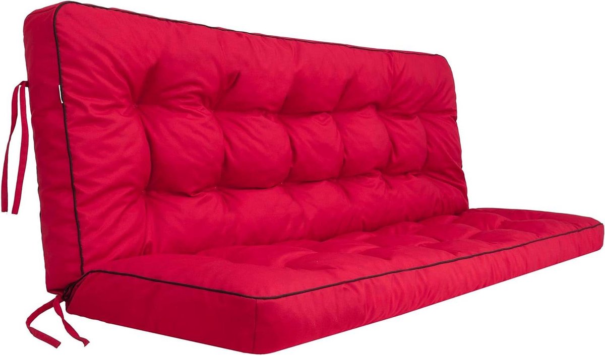 Tuinkussen - Bankkussen Schommelkussen - Buiten Zitten - Waterdicht UV-bestendig - 100 x 49 cm - Rood