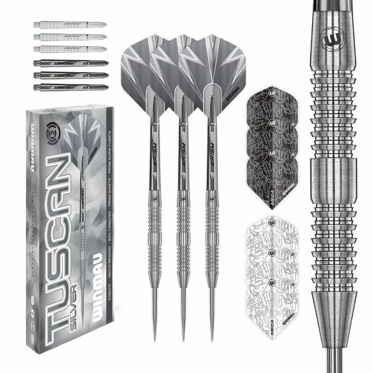 Winmau Tuscan Silver 90% Dartshopper Exclusives - Dartpijlen