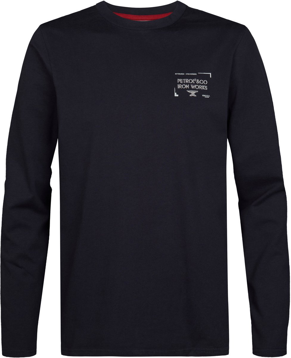 Petrol Industries - Heren Longsleeve met print forgewall - Blauw - Maat XXXL