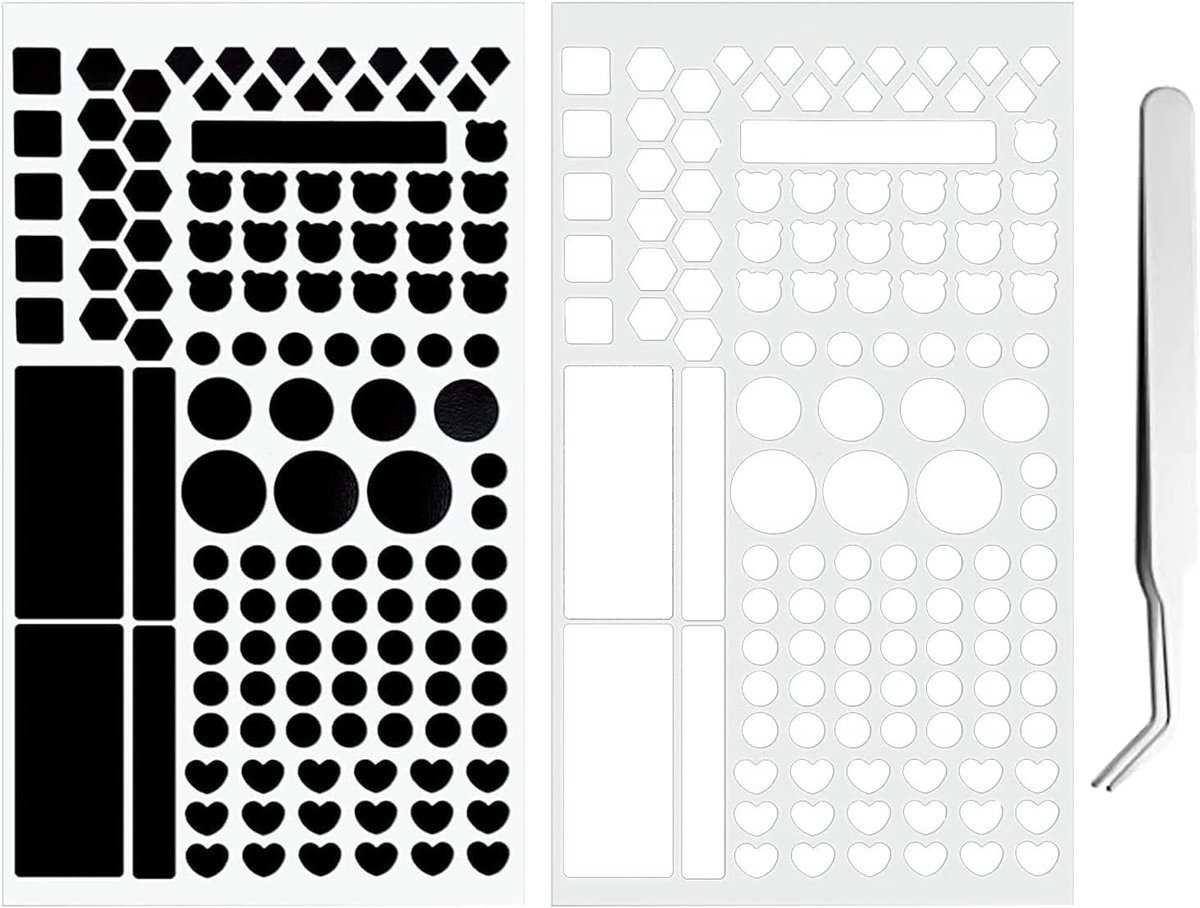 Effectieve Lichtblokkering Stickers voor Elektronica, TV's, Routers en Klokken - 80% tot 100% Donker, Inclusief 1 Set Pincet (Wit en Zwart)