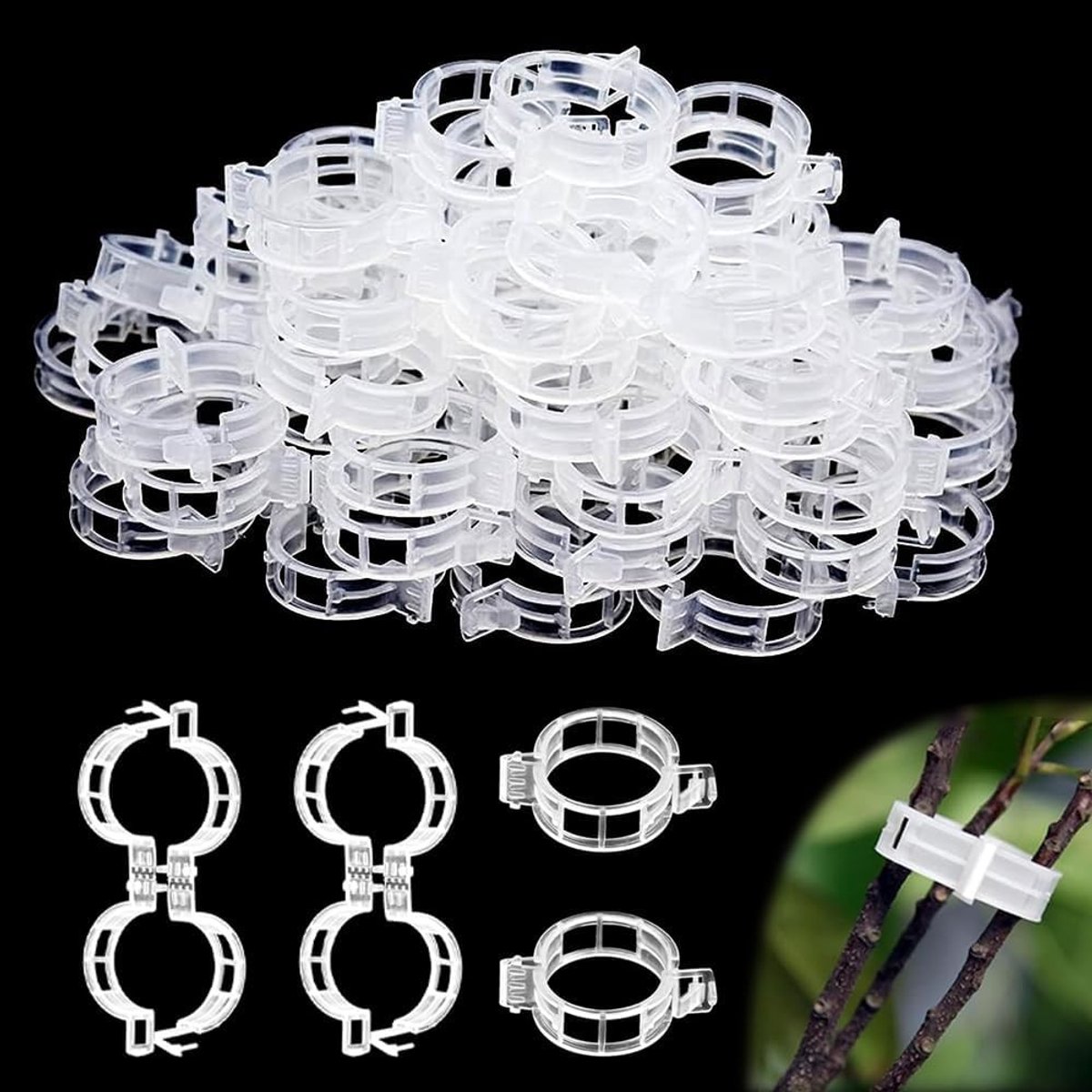 Plant ondersteuning clips voor tuinplanten, stevige plant houders, bloemenclips en kweekclips voor optimale groei