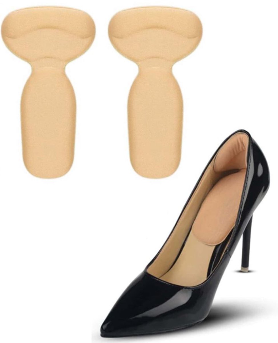 Hielbeschermers - Hielzooltjes - Schoenkussentjes - Heel cushions - Hielkussentjes - Tegen hielpijn - Voetkussentjes - Kapotte achterkant schoenen - 1 paar - Beige - Jonyx