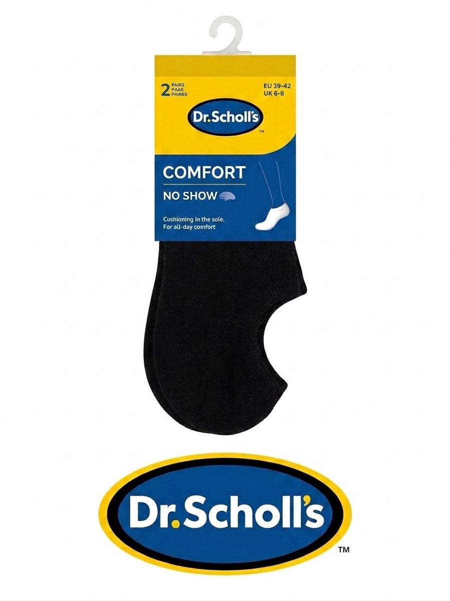 6 paar Scholl Comfort Footies Sokken - Maat 39-42 - Zwart