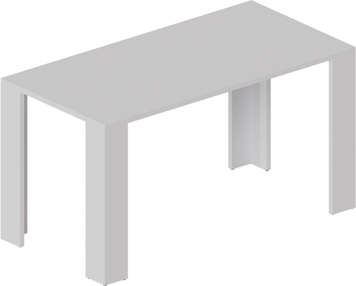 Eettafel - Keukentafel Bureau - Eten en Werken - Universeel Ontwerp - 140 x 80 x 75 cm - Wit