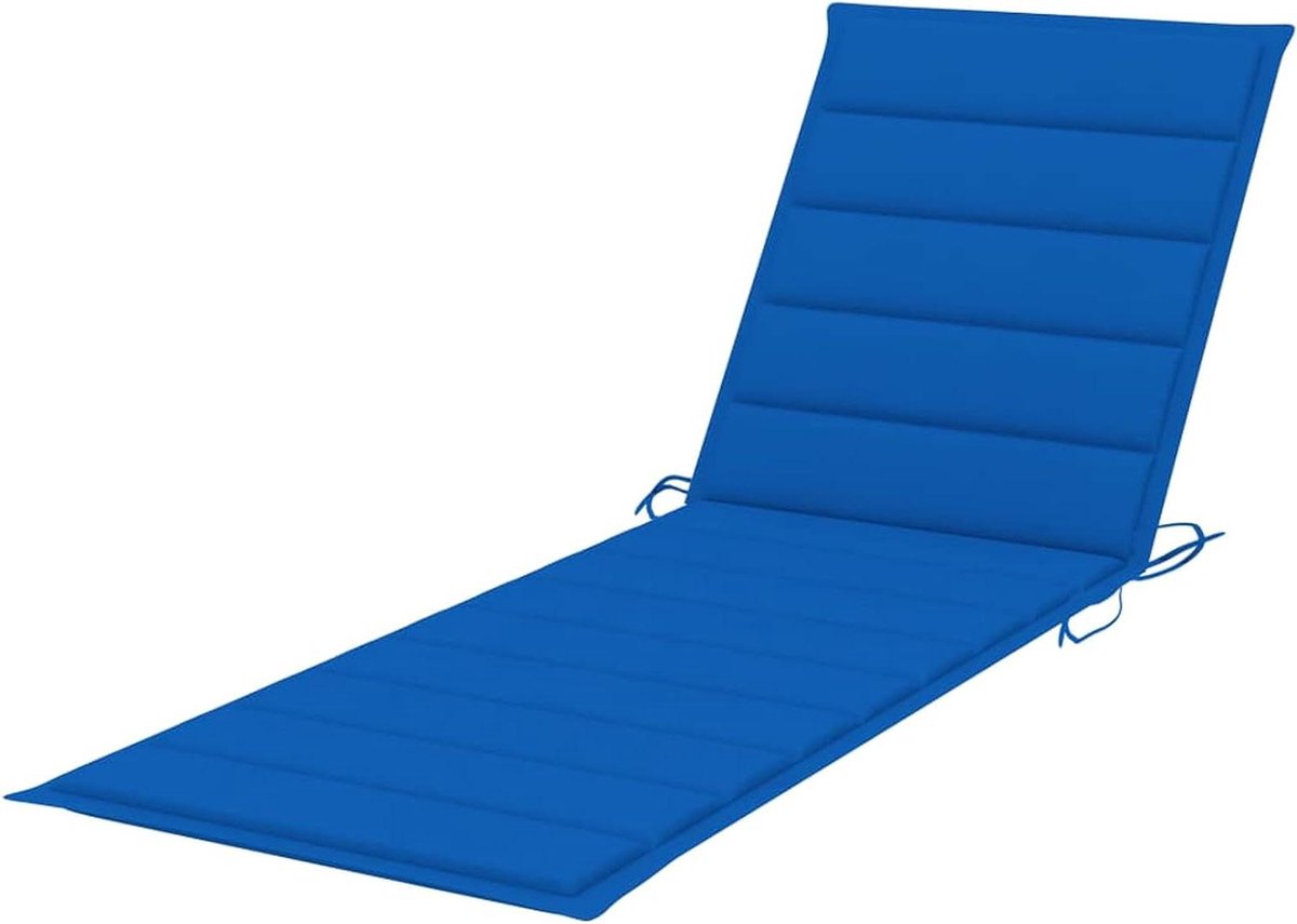 Lounger Kussen - Zonnebank Kussen - Buiten Ontspannen - Universeel Design - 200 x 60 cm - Blauw
